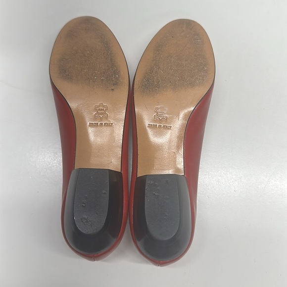 Salvatore Ferragamo Vara Heels Ballet Bow Kitten Low Heeled Shoes Leather Red 6 - Picture 11 of 11